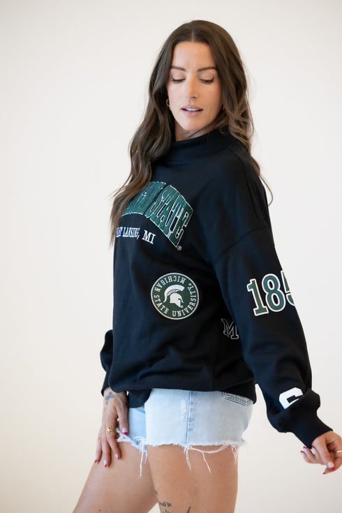 Michigan State All Over Scatter Oversized Funnel Neck