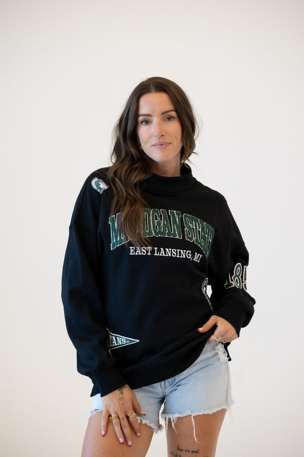 Michigan State All Over Scatter Oversized Funnel Neck
