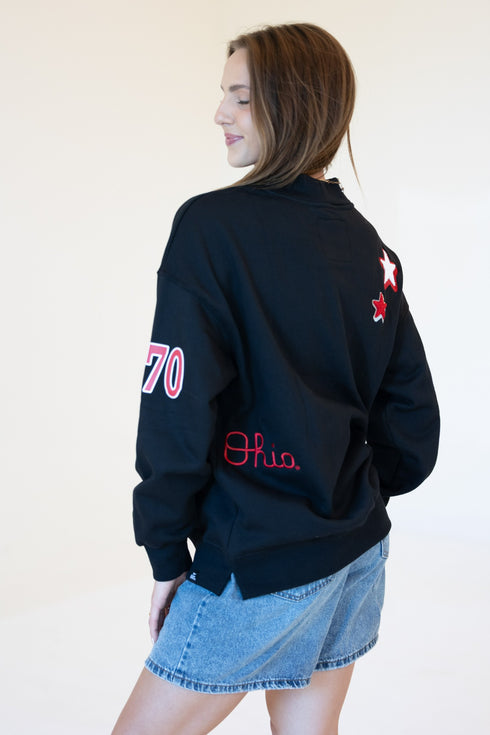 Ohio State All Over Scatter Oversized Funnel Neck