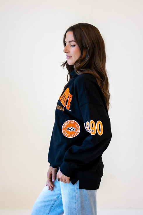 Oklahoma State All Over Scatter Oversized Funnel Neck