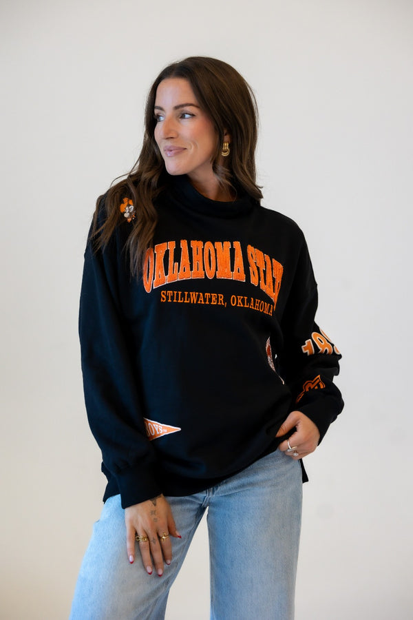 Oklahoma State All Over Scatter Oversized Funnel Neck