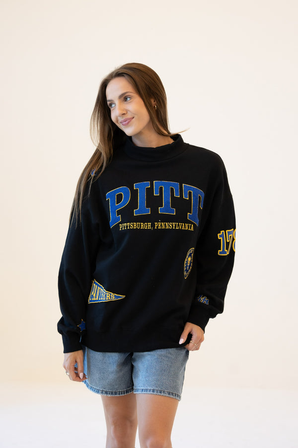 Pitt All Over Scatter Oversized Funnel Neck