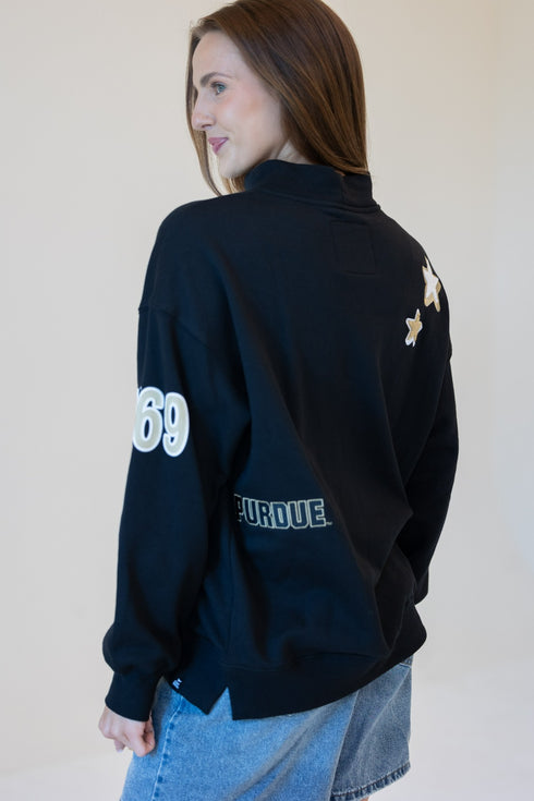 Purdue All Over Scatter Oversized Funnel Neck