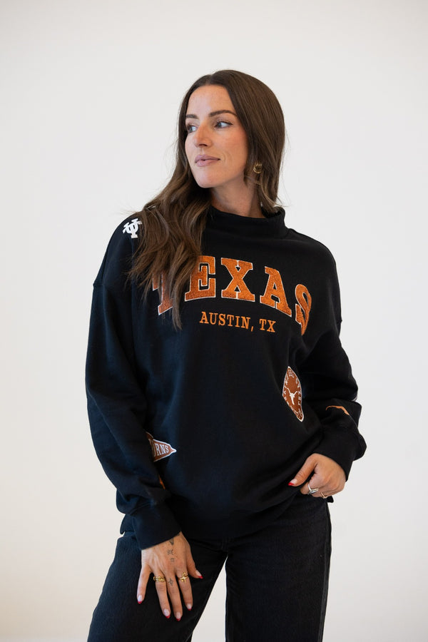 Texas All Over Scatter Oversized Funnel Neck