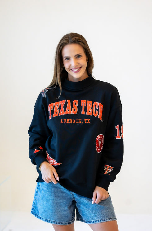 Texas Tech All Over Scatter Oversized Funnel Neck