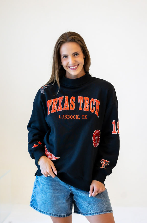 Texas Tech All Over Scatter Oversized Funnel Neck