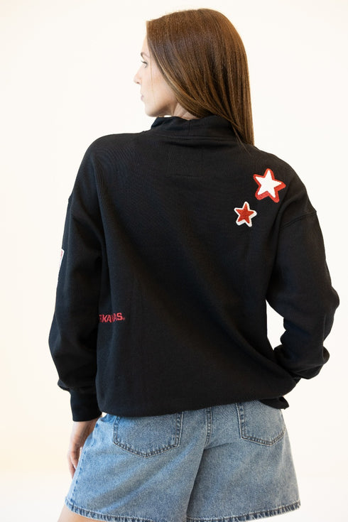 Arkansas All Over Scatter Oversized Funnel Neck