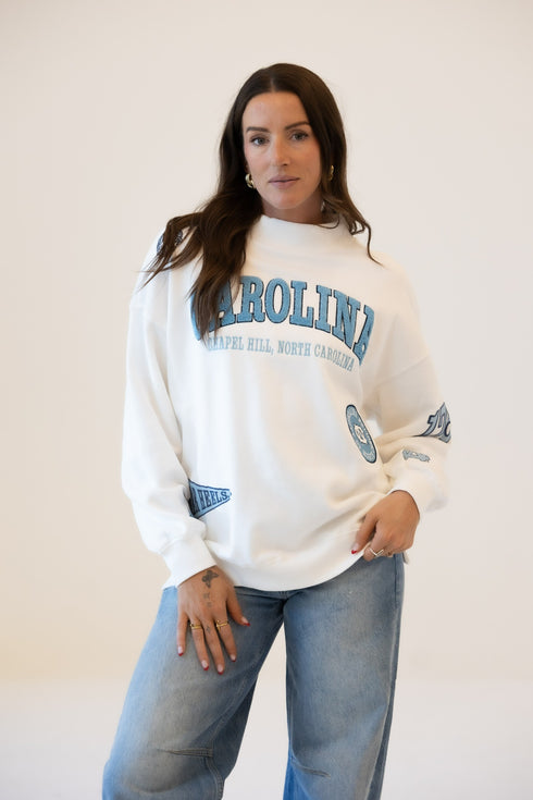 North Carolina All Over Scatter Oversized Funnel Neck