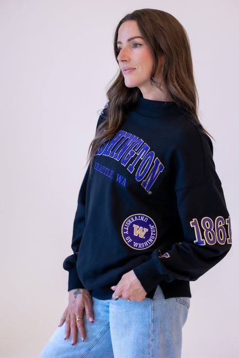 Washington All Over Scatter Oversized Funnel Neck