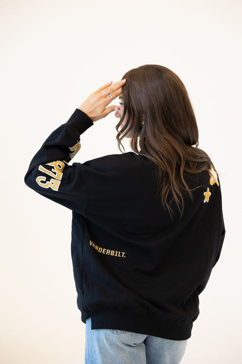 Vanderbilt All Over Scatter Oversized Funnel Neck