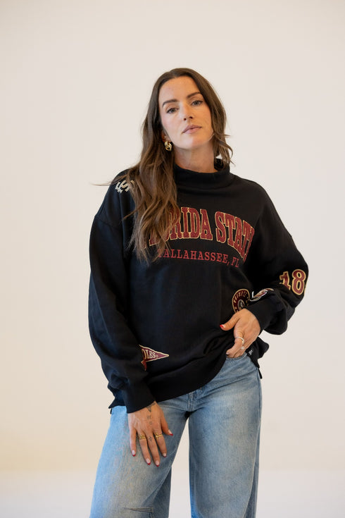 FSU All Over Scatter Oversized Funnel Neck