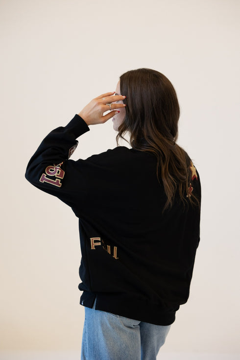 FSU All Over Scatter Oversized Funnel Neck
