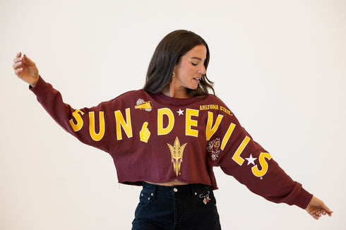 Arizona State Patched Up Cropped Longsleeve