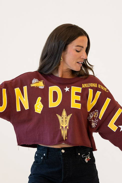 Arizona State Patched Up Cropped Longsleeve
