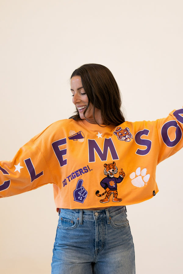 Clemson Patched Up Cropped Longsleeve