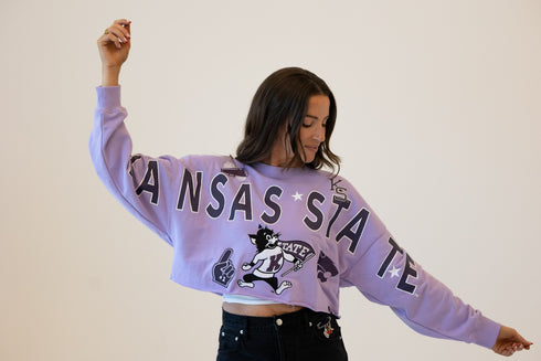 Kansas State Patched Up Cropped Longsleeve
