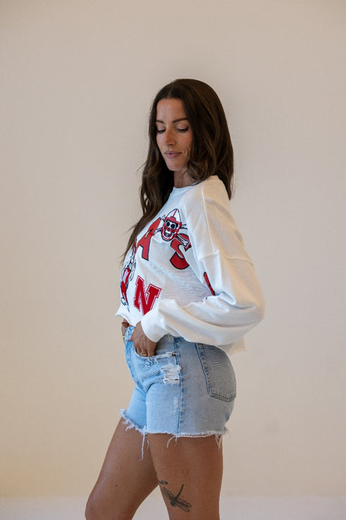 Nebraska Patched Up Cropped Longsleeve