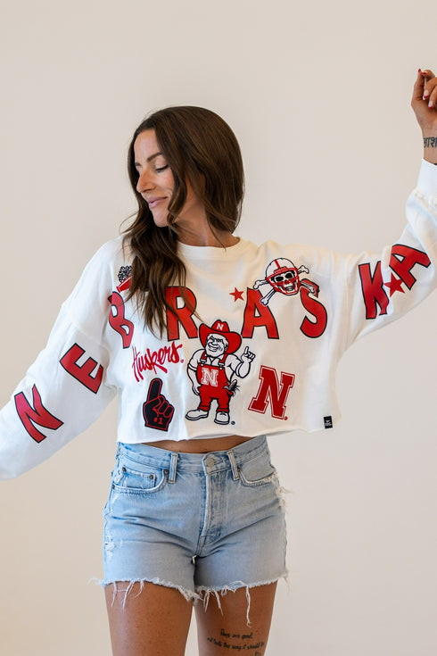 Nebraska Patched Up Cropped Longsleeve