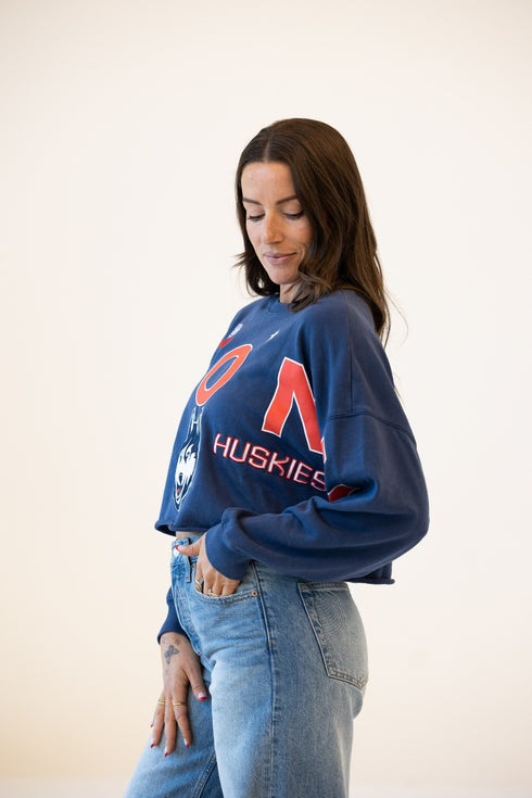 UCONN Patched Up Cropped Longsleeve