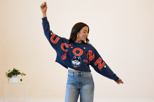 UCONN Patched Up Cropped Longsleeve