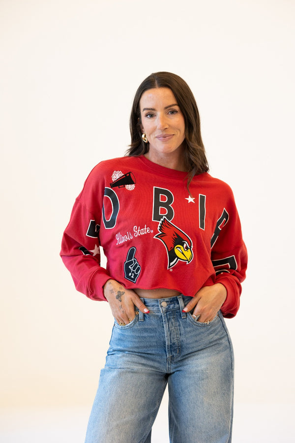 Illinois State Patched Up Cropped Longsleeve