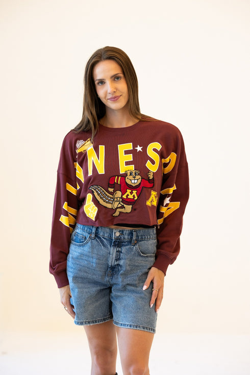 Minnesota Patched Up Cropped Longsleeve
