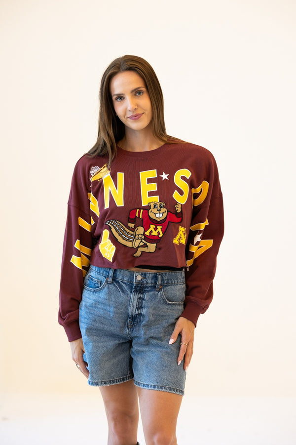 Minnesota Patched Up Cropped Longsleeve