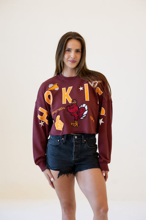 Virginia Tech Patched Up Cropped Longsleeve