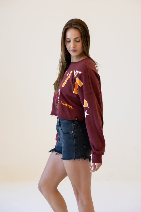 Virginia Tech Patched Up Cropped Longsleeve