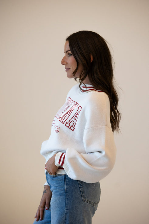 Indiana Queen Oversized Striped Crew Sweater
