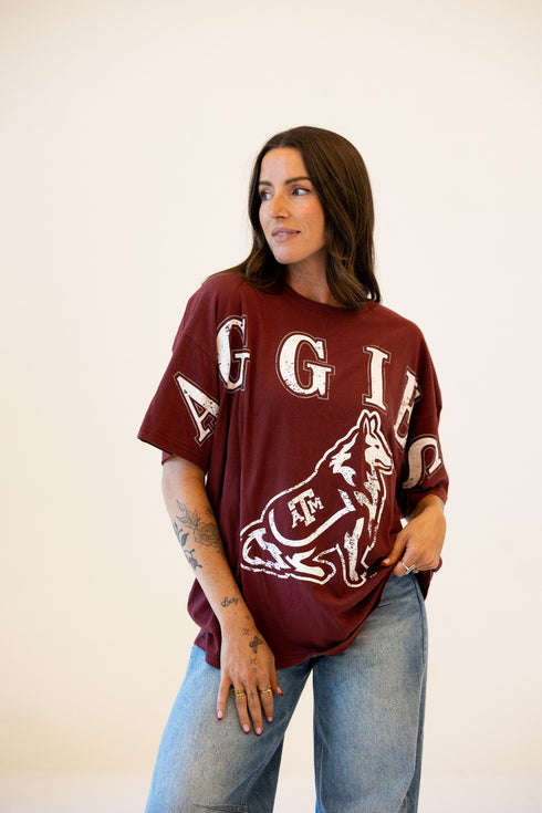 Texas A&M Southern Split OS Band Tee
