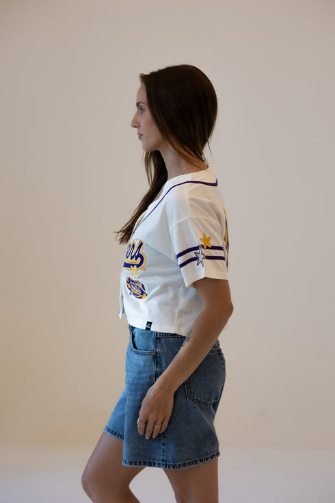 LSU 7th Inning Stretch Cropped Baseball Jersey