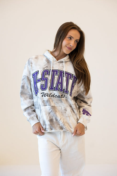 Kansas State White Camo Oversized Pullover Hoodie