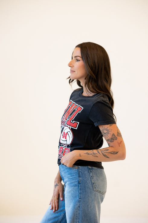 Nebraska Greene Volleyball Cuffed Tee