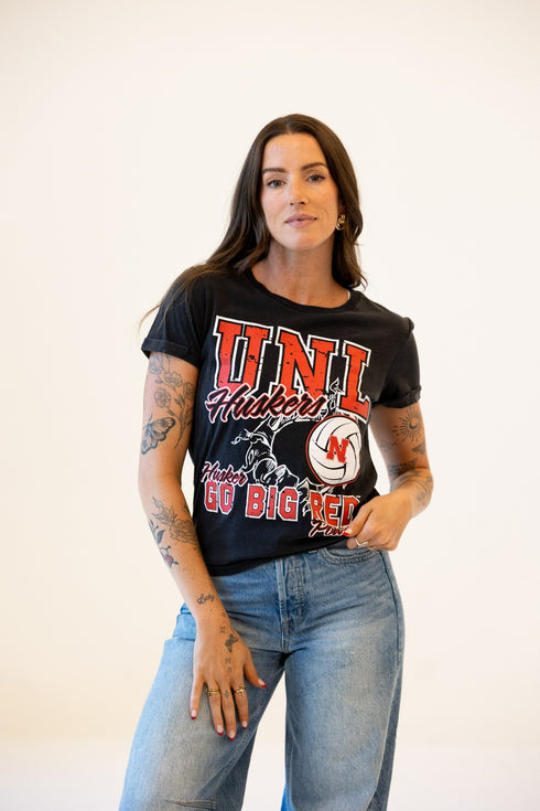 Nebraska Greene Volleyball Cuffed Tee