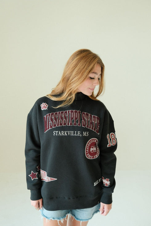 Mississippi State All Over Scatter Oversized Funnel Neck