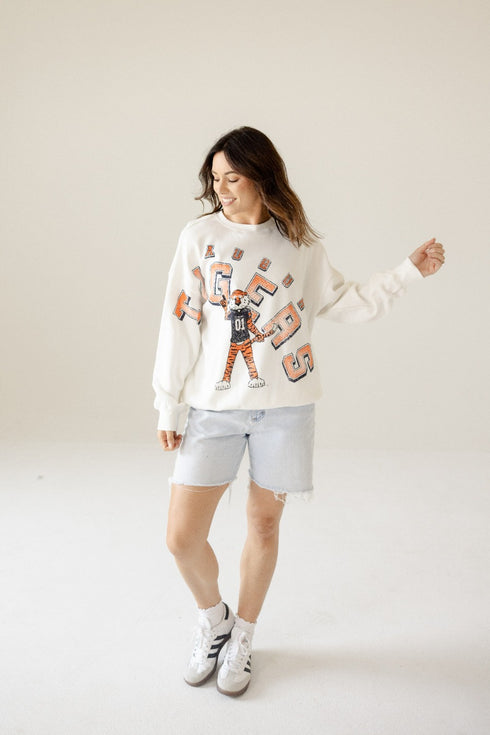 Auburn Bryant Bend Lantern Sleeve Crew