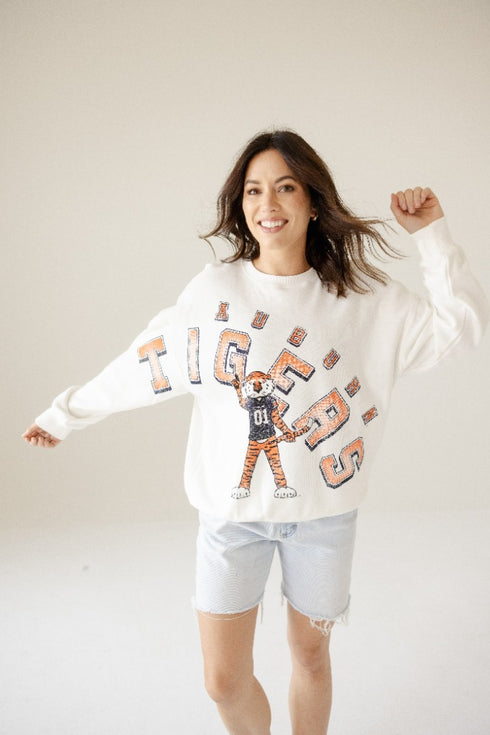 Auburn Bryant Bend Lantern Sleeve Crew