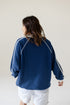 Auburn Sunday Slate Striped Collar Fleece Crew