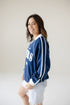 Auburn Sunday Slate Striped Collar Fleece Crew