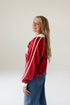 Indiana Sunday Slate Striped Collar Fleece Crew