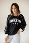 Iowa Sunday Slate Striped Collar Fleece Crew