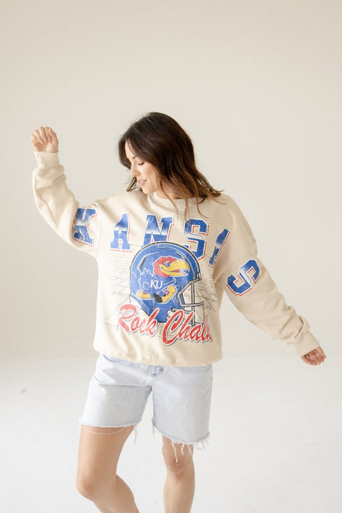 Kansas Homefield Lantern Sleeve Crew