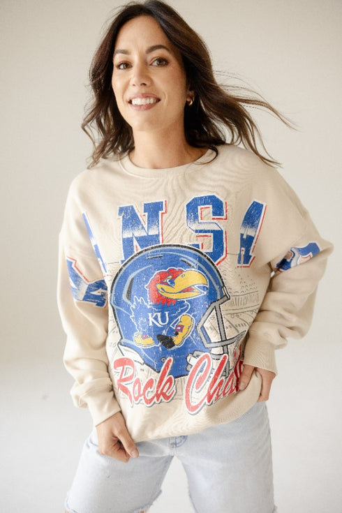 Kansas Homefield Lantern Sleeve Crew