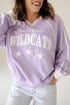 Kansas State Sunday Slate Striped Collar Fleece Crew