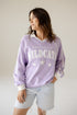 Kansas State Sunday Slate Striped Collar Fleece Crew