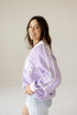LSU Sunday Slate Striped Collar Fleece Crew