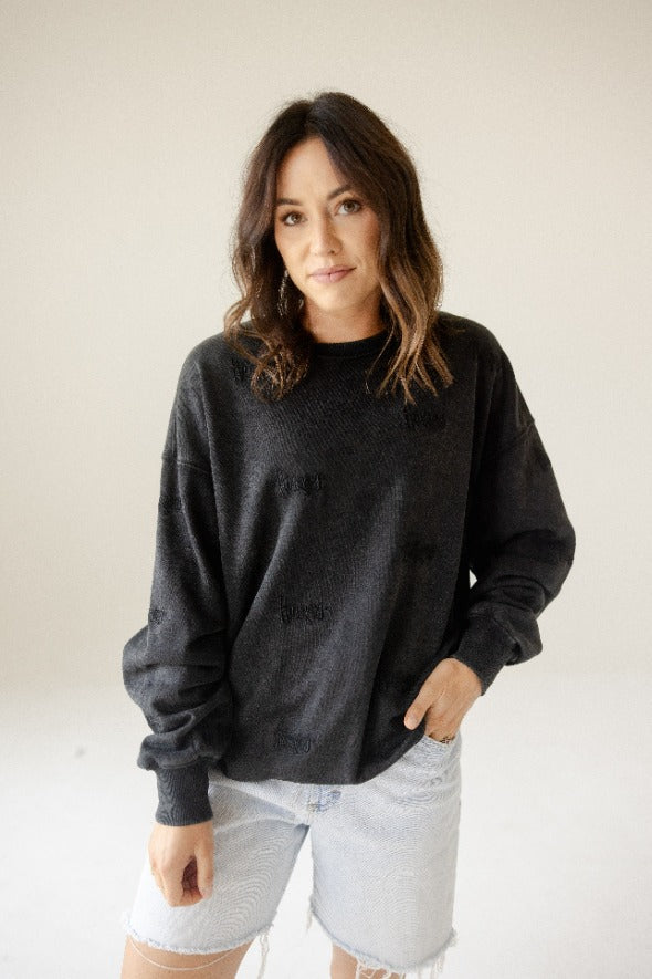 Nebraska Ritter Repeat Lantern Sleeve Crew