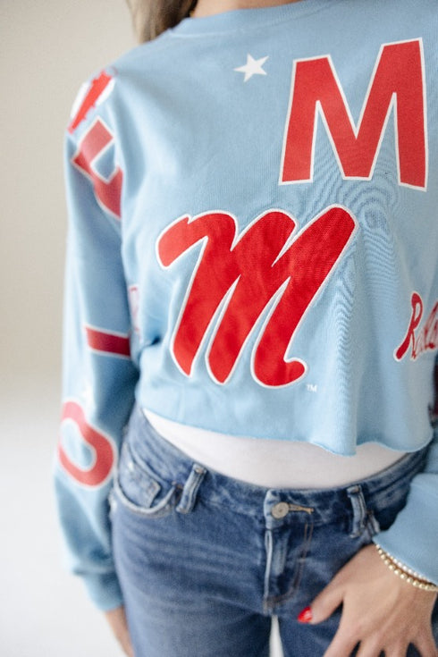 Ole Miss Patched Up Cropped Longsleeve