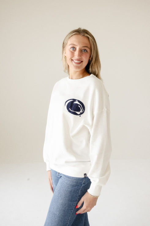 Penn State Suave Suede Lantern Sleeve Crew